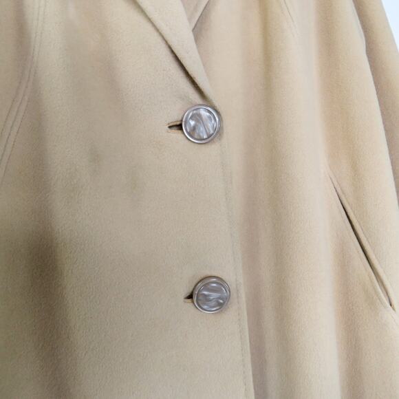 Jordan Marsh 1970s Beige Cream Vintage Cashmere Peacoat Long Coat Large - Picture 7 of 13